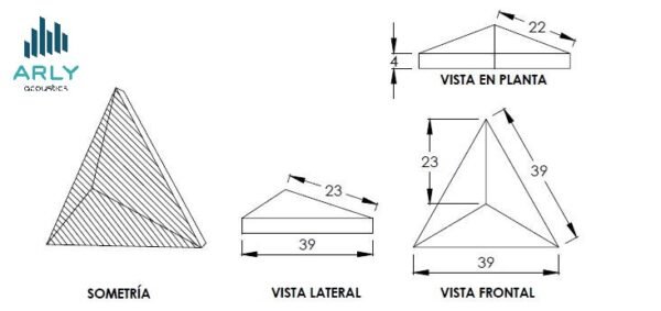 Panel Absorbente/Resonador Piramidal Soft Acoustics Cover Arly Acoustics 4cm 39cmx34cm - Image 5