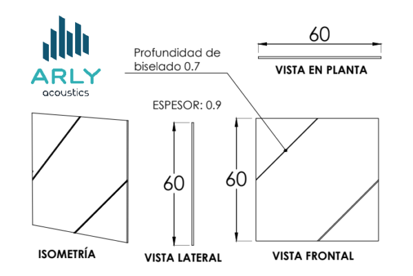 Panel Absorbente Soft Acoustics Wall Diseño Geometrico Arly Acoustics 9mm 60cmx60cm - Image 4