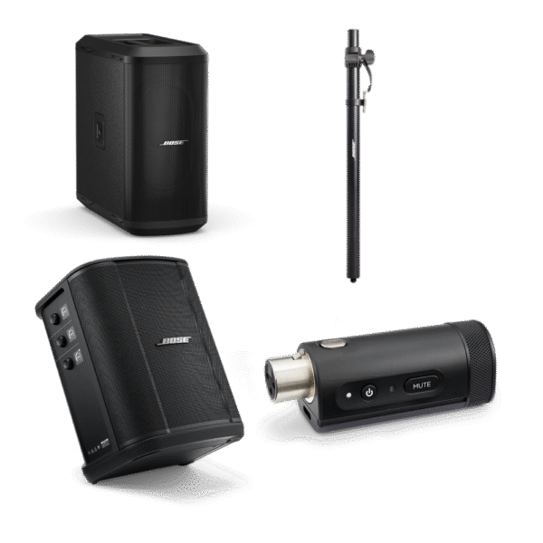 Bose KIT 6 - Sistema S1 Pro+ con Sub1 y 1 Transmisor Contiene S1 pro+, Pole Speaker y Bajo Sub1, Transmisor XLR o Transmisor 1/4